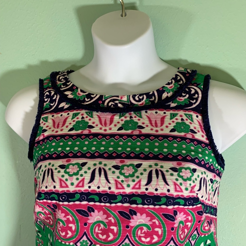 Talbots Vibrent Multi Colored Patterned Sleeveles… - image 5